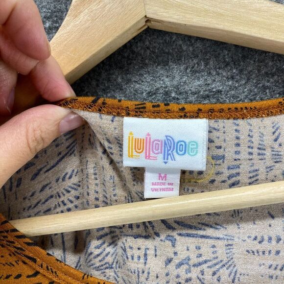 LulaRoe T-Shirt Women M Medium Orange Geometric Short Sleeve Round Neck Casual - Picture 5 of 9